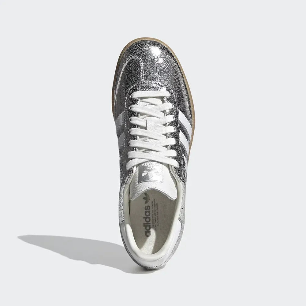 SAMBA OG Silver Metallic Cracked Leather–Confortável
