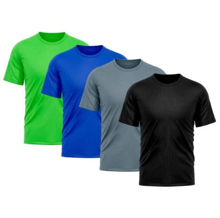 Kit 4 Camiseta Masculina Dry Proteo Solar UV Bsica Lisa Treino Academia Camisa Camisetas–Clássico