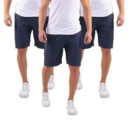Kit 3 Bermudas Masculina Tactel Liso Academia Treino com Bolso Traseiro–Confortável