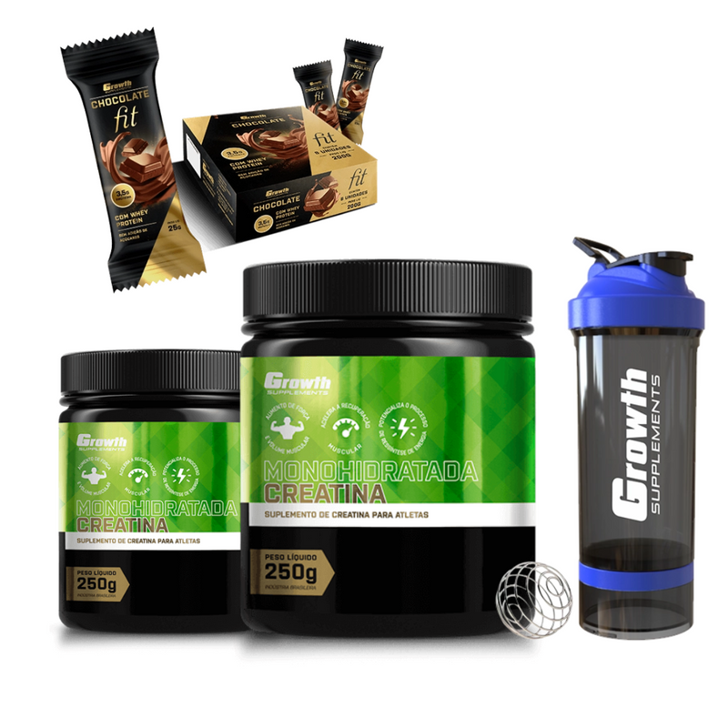 Kit 2 creatina coqueteleira brinde CHOCOLATE FIT - DISPLAY C 8UN–Elegante