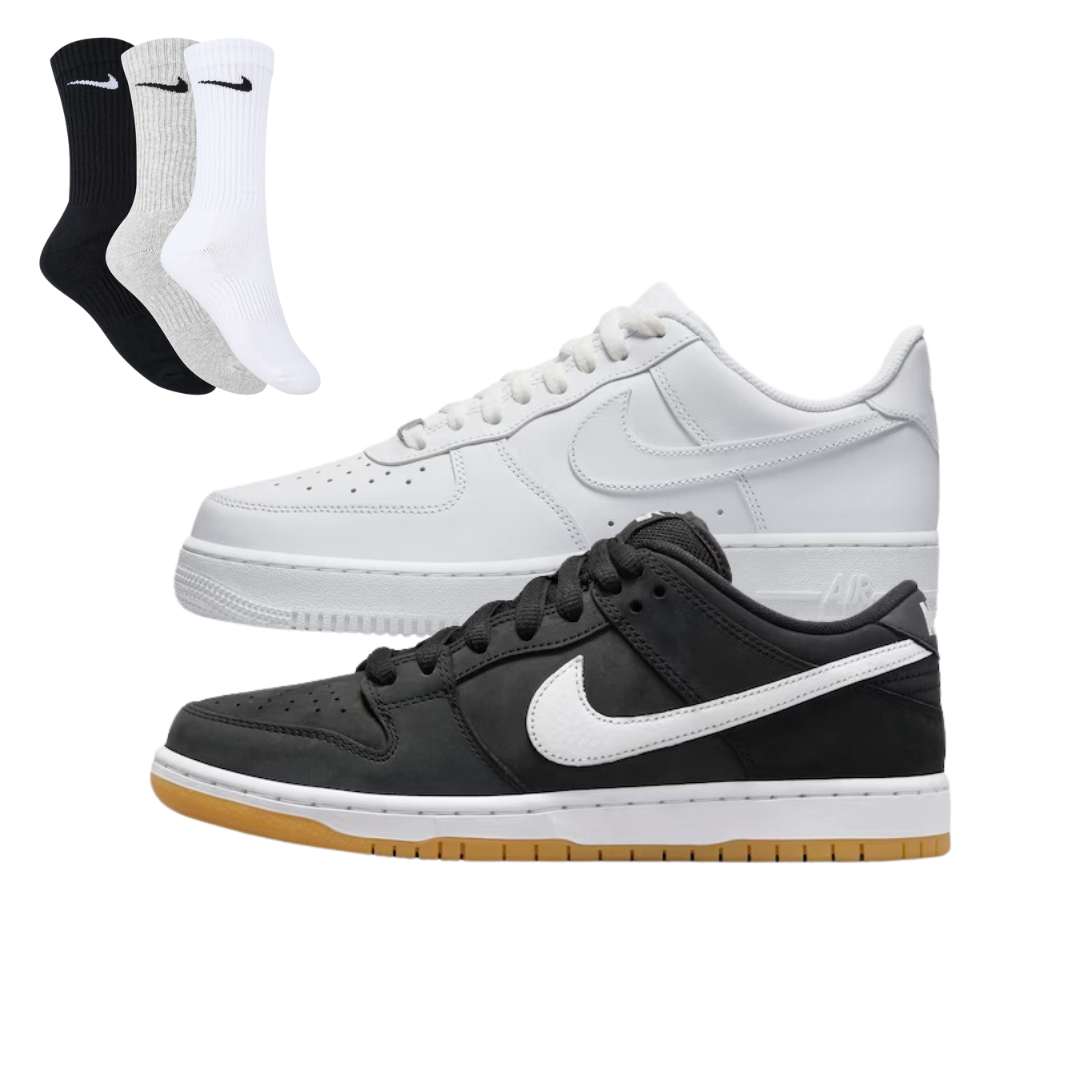 Shadow 1 Dunk Low Pro 3 Meias–Confortável