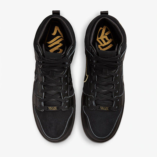 SB Dunk High FAUST Black Gold–Elegante