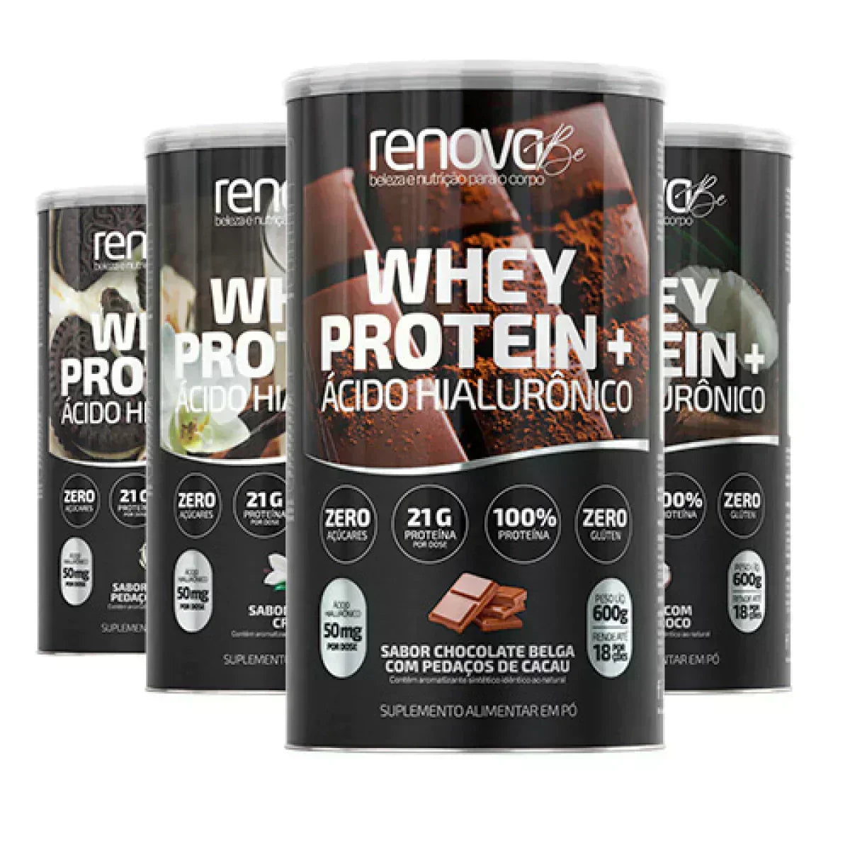 Whey Protein com cido Hialurnico mais completo do Brasil em 4 sabores–Clássico