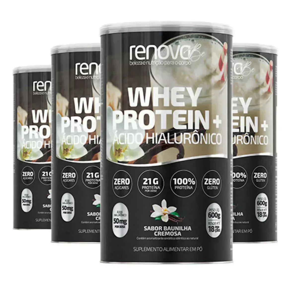 Whey Protein com cido Hialurnico mais completo do Brasil em 4 sabores–Clássico