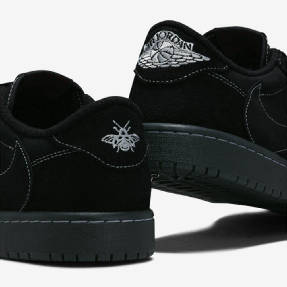 Travis Scott x Air Jordan 1 Low Black Phantom–Elegante