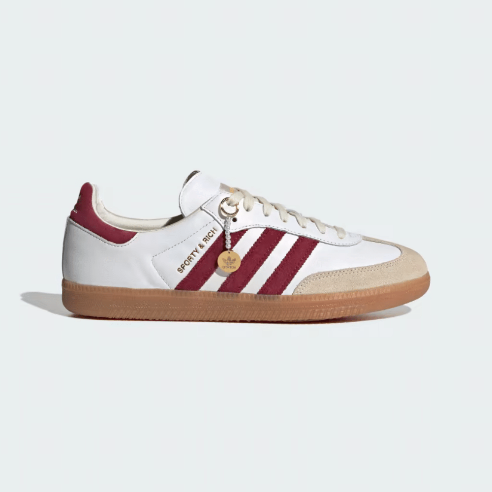 SAMBA Sporty Rich x adidas Samba OG Collegiate Burgundy–Confortável