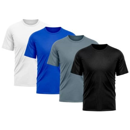 Kit 4 Camiseta Masculina Dry Proteo Solar UV Bsica Lisa Treino Academia Camisa Camisetas–Clássico