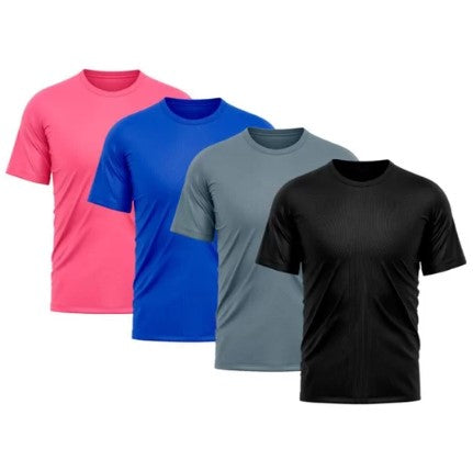 Kit 4 Camiseta Masculina Dry Proteo Solar UV Bsica Lisa Treino Academia Camisa Camisetas–Clássico