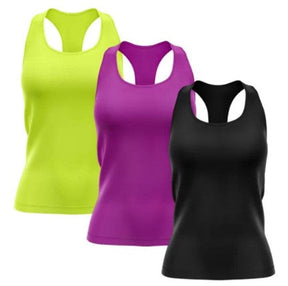 Kit 3 Regata Nadador Feminina Dry Proteo Solar UV Fitness Academia Treino Blusinha Regatas–Exclusivo