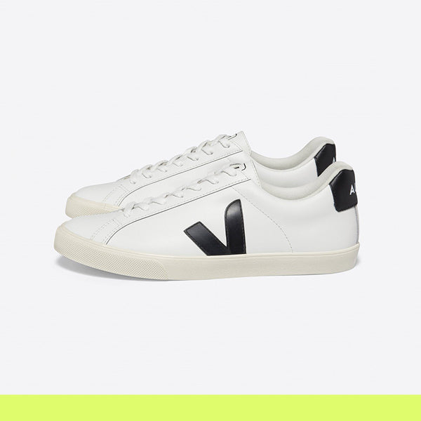 ESPLAR LEATHER WHITE BLACK–Exclusivo