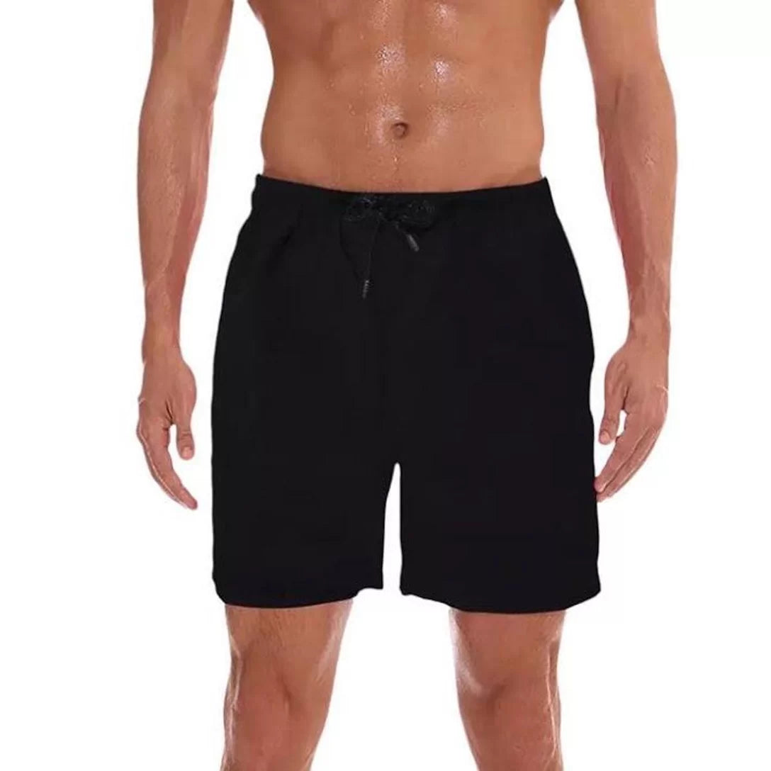 Kit Shorts Bermuda Camiseta Fitness Corrida MASCULINA ALGODO 303 - PretoCinza–Clássico